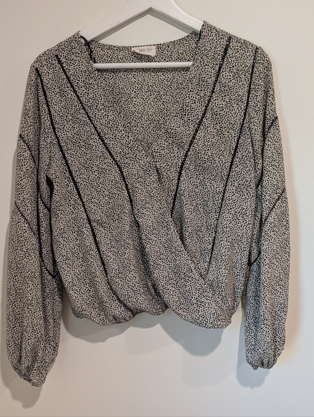 Sheer Long-Sleeve Blouse (size s) Office Siren Glam Mobwife Goth Feminine